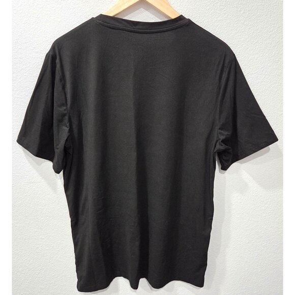 Shein Mens Black Graphic Tee with Japanese Text & Rose Design Size M - Picture 5 of 7